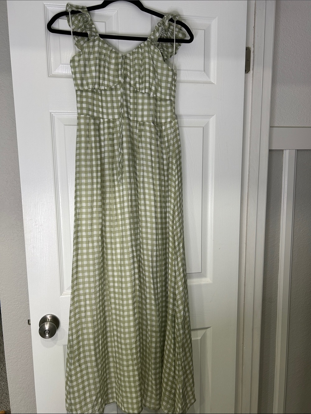 🍀New Women’s Green Gingham Maxi Dress🍀